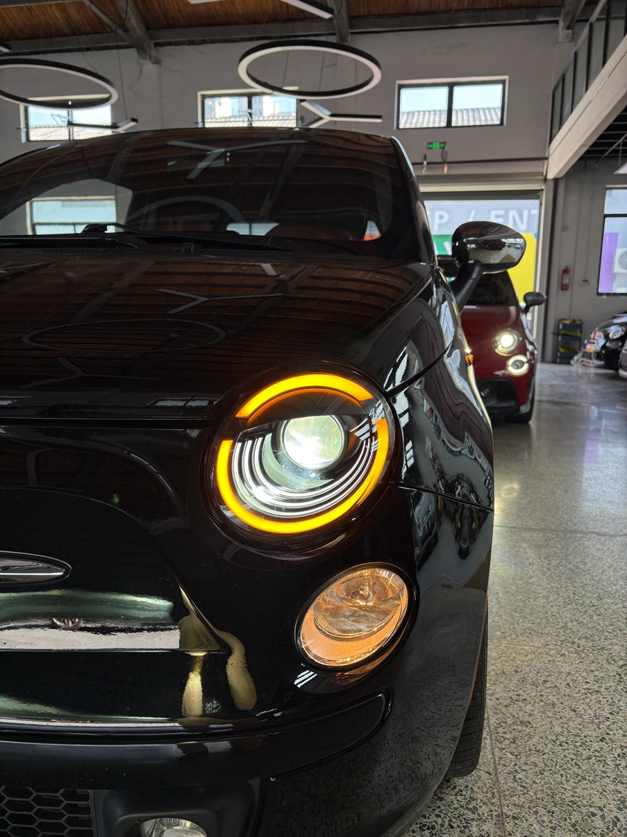 One set of LED headlights for 2012-2019 Fiat 500 500e Abarth North America version